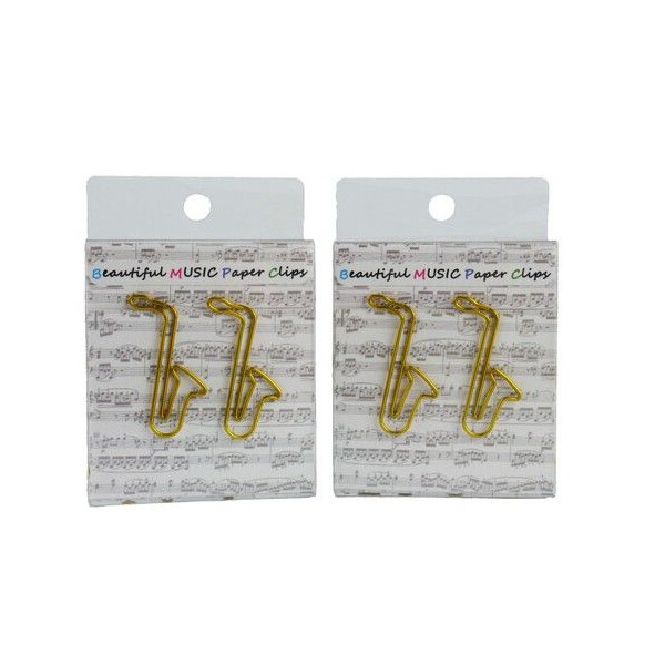Büroklammer Saxophon golden 3,7 cm (Set mit 15 Stück)