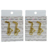 Büroklammer Saxophon golden 3,7 cm (Set mit 15 Stück)