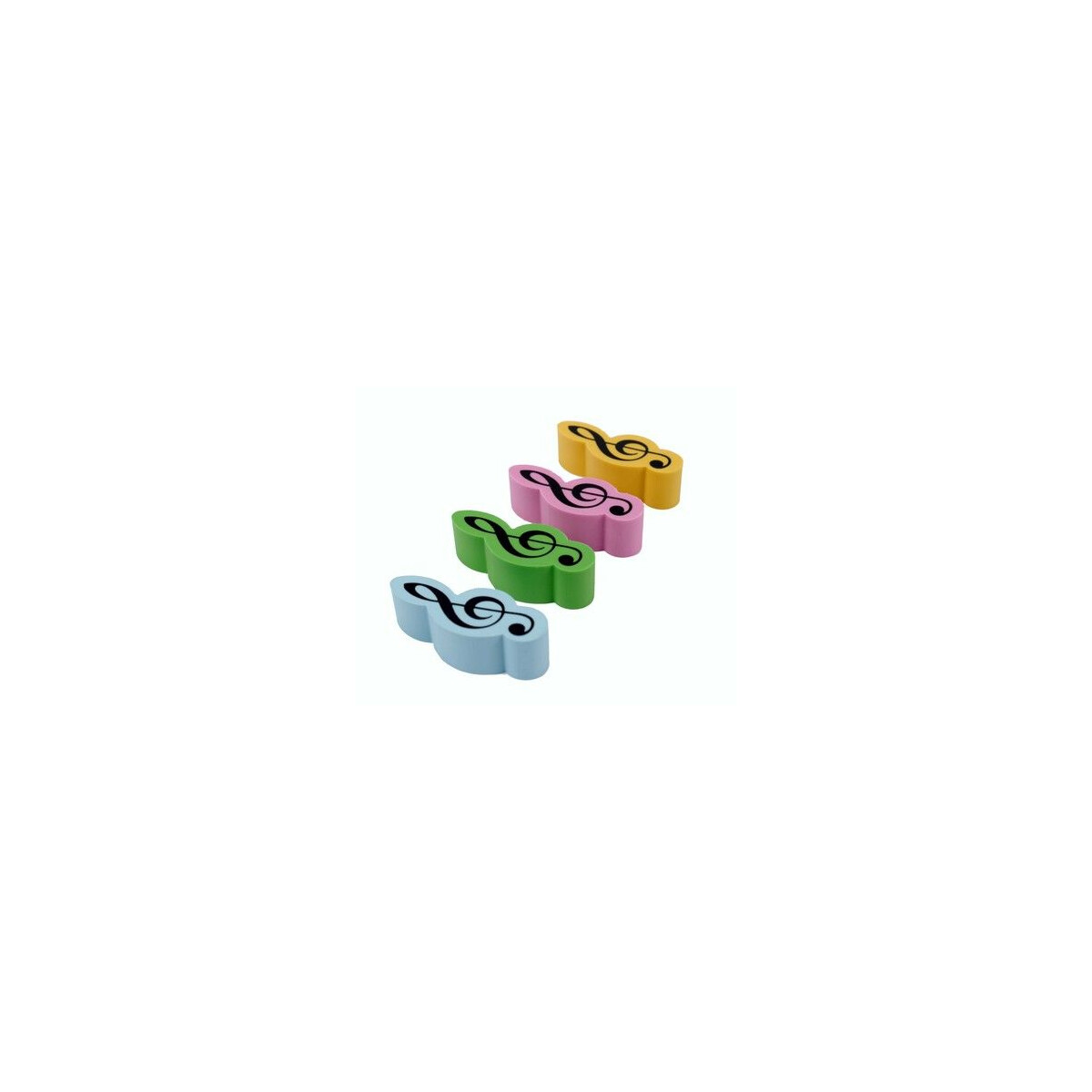 Radiergummi Violinschlüssel 4 x 1,7 cm (Set mit 4 St&uu