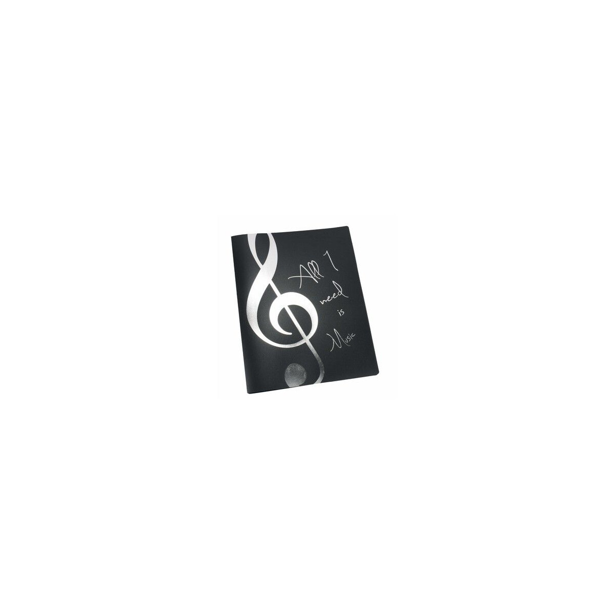 Mappe All I need is Music silber A4 mit 20 Prospekthüll