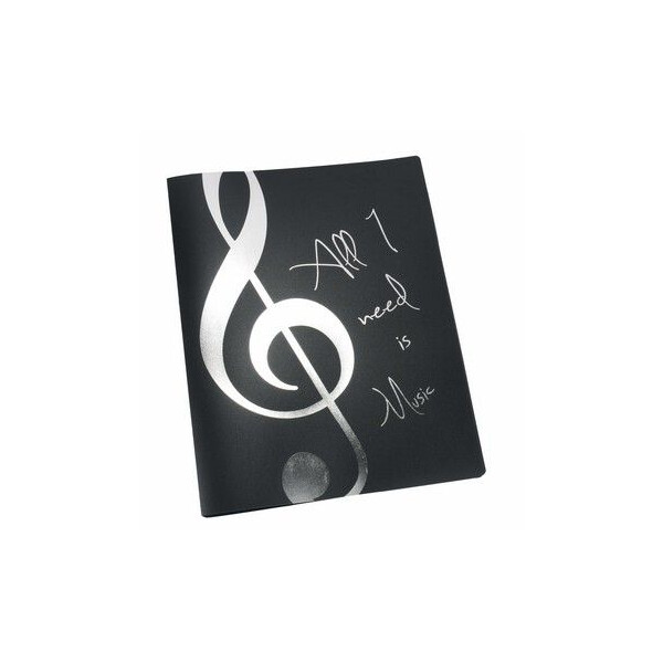 Mappe All I need is Music silber A4 mit 20 Prospekthüllen