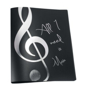 Ringmappe All I need is music schwarz/silber Din A4...