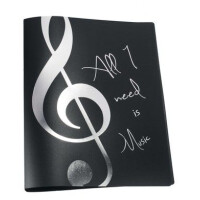 Ringmappe All I need is music schwarz/silber 