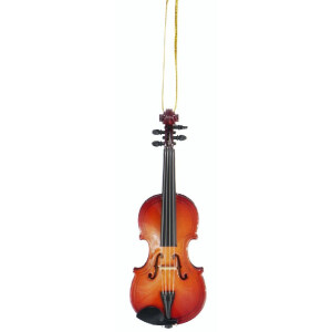 Geige 13 cm Holz mit Schlaufe zum Aufh&auml;ngen