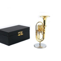 Tuba mit Ständer und Geschenkbox 10,16cm vergoldet