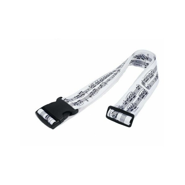 Koffergurt Notenzeilen weiß 180 x 5 cm