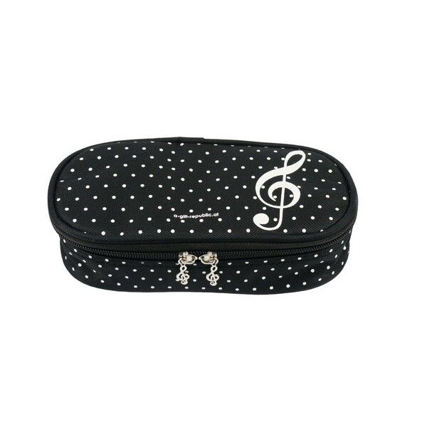 Etui Violinschlüssel gepunktet schwarz LUX 21 x 11 x 6 cm