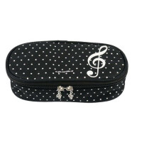 Etui Violinschlüssel gepunktet schwarz LUX 21 x 11 x 6 cm