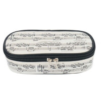 Stiftetui Notenzeilen creme/schwarz LUX 21 x 11 x 6 cm