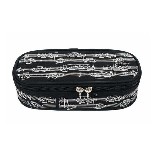 Stiftetui Notenzeilen schwarz/weiß LUX 21 x 11 x 6 cm