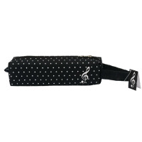 Stiftetui Violinschlüssel gepunktet schwarz 20 x 5 x 5 cm