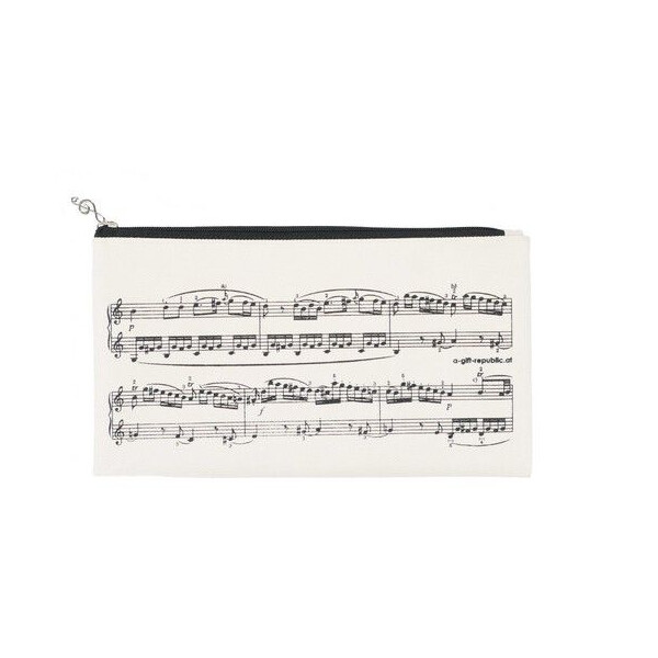 Stiftetui Notenzeilen schwarz/creme 22 x 12,5 cm