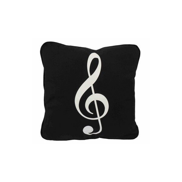 Kissen mit Paspeln schwarz Violinschlüssel 40 x 40 cm