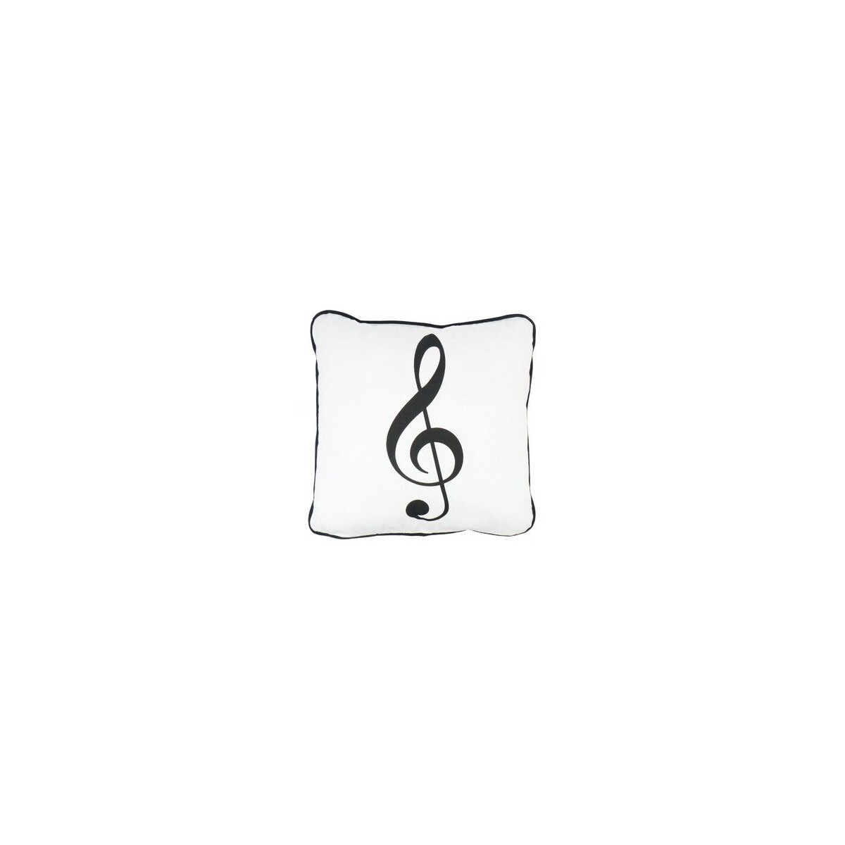 Kissen mit Paspeln weiß Violinschlüssel 40 x 40 c