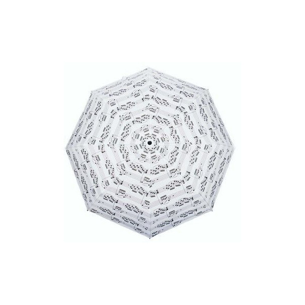 Taschenschirm Notenzeilen weiß (100 cm)