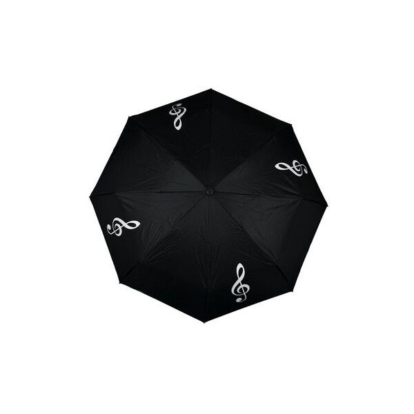 Taschenschirm Violinschlüssel schwarz/weiß (100 cm)