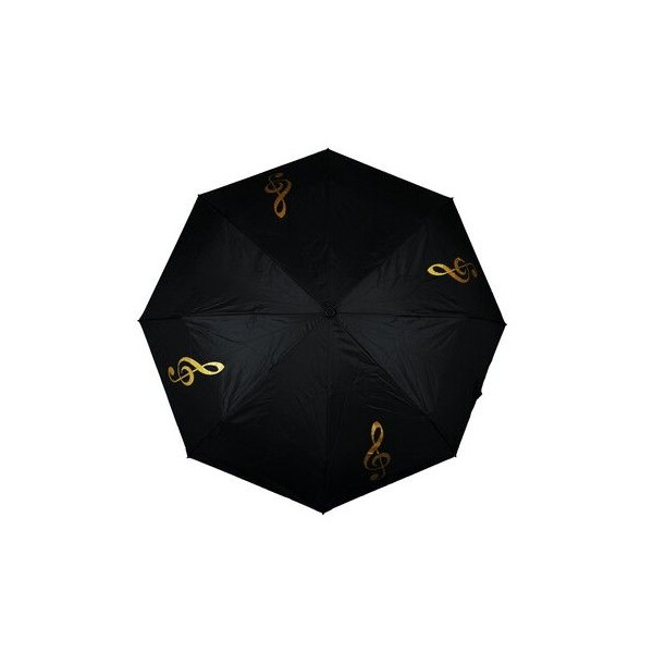 Taschenschirm Violinschlüssel schwarz/golden (100 cm)