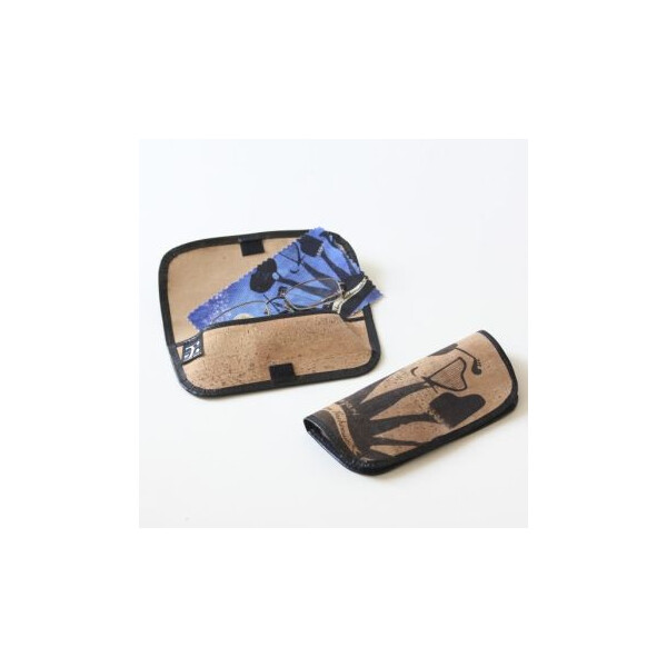 Brillenetui Kork Illustration mit Brillenputztuch