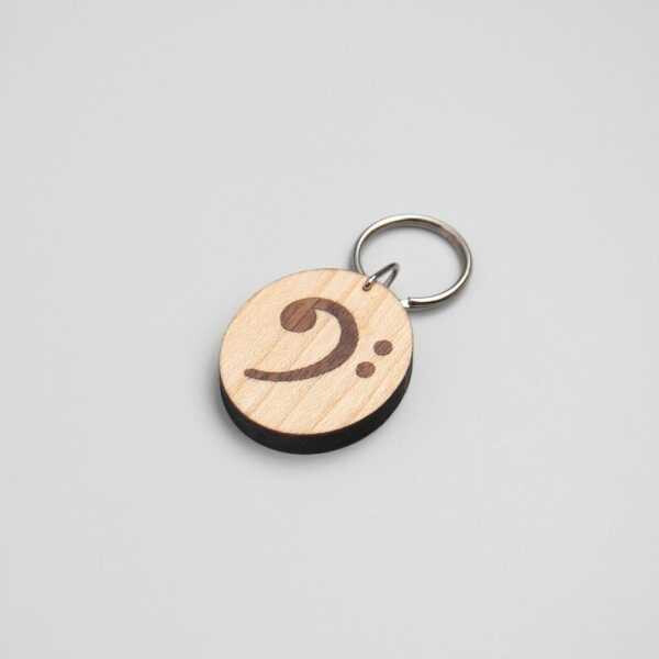Schlüsselanhänger Bassschlüssel Ahorn/Walnuss