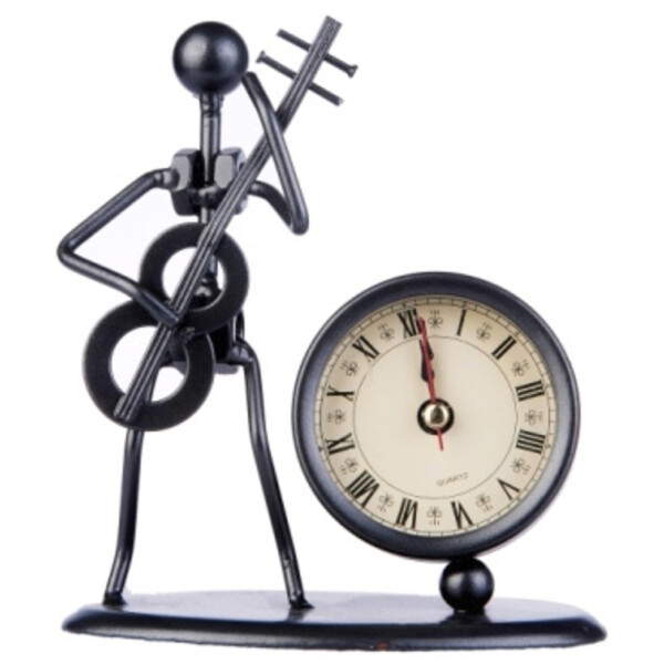 Gewa sculpture with clock bass guitar