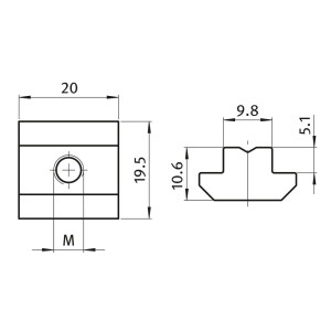 Mott T-Nutenstein Typ B - M8