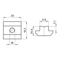 Mott T-Nutenstein Typ B - M8