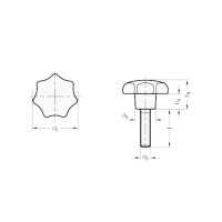 Mott Sterngriffschraube M8 x15