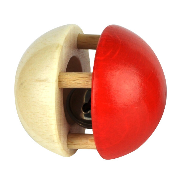 Ball bell "Beady" - red/natural