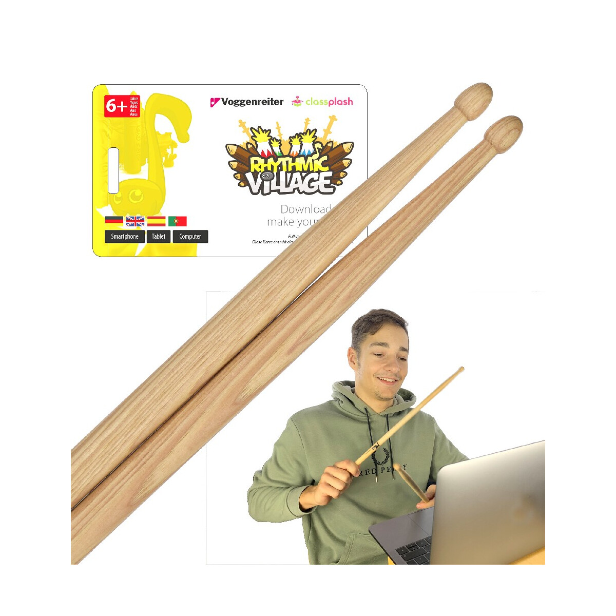 Rhythmic Village Set - App with drum sti box