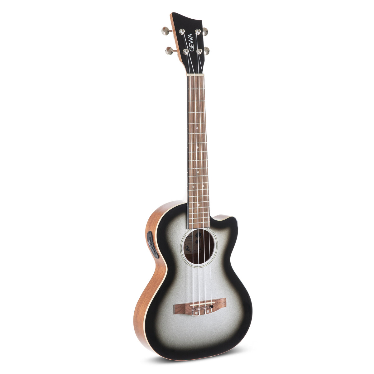 Gewa Tenor Electric Acoustic Ukulele Manoa R-TE-CE-SILVER...