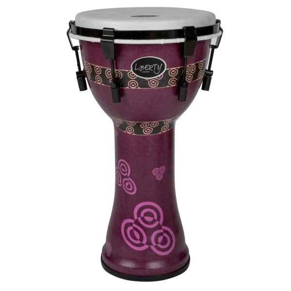Gewa Djembé Liberty Series Mechanically Tuned Abstract Bali Purple 10"