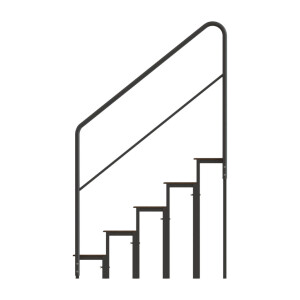 Mott Treppengeländer 3 - 6  Stufen mit Adapter