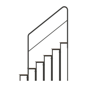 Mott Treppengeländer 3 - 6  Stufen mit Adapter