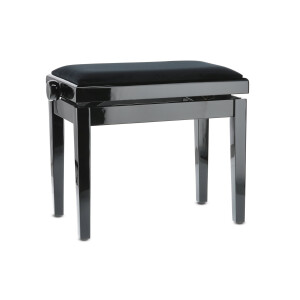 Gewa piano bench deluxe black high gloss black cover