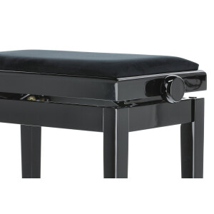 Gewa piano bench deluxe black high gloss black cover