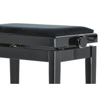 Gewa piano bench deluxe black high gloss black cover