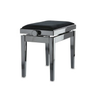 Gewa piano bench deluxe black high gloss black cover