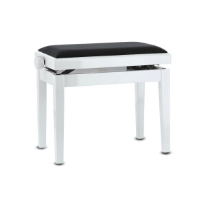 Gewa piano bench deluxe white high gloss black cover