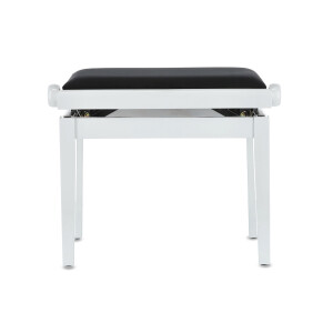 Gewa piano bench deluxe white high gloss black cover