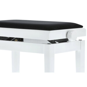 Gewa piano bench deluxe white high gloss black cover