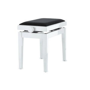 Gewa piano bench deluxe white high gloss black cover