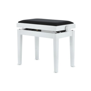 Gewa piano bench deluxe white high gloss black cover