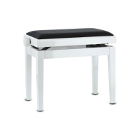 Gewa piano bench deluxe white high gloss black cover