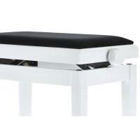 Gewa piano bench deluxe white high gloss black cover