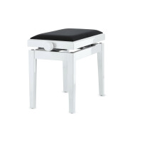 Gewa piano bench deluxe white high gloss black cover