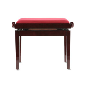 Gewa Piano Bench Deluxe Mahogany high gloss Bordeaux cover