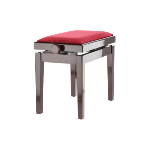 Gewa Piano Bench Deluxe Mahogany high gloss Bordeaux cover