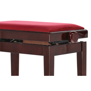 Gewa Piano Bench Deluxe Mahogany high gloss Bordeaux cover