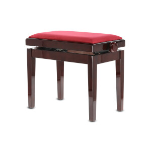Gewa Piano Bench Deluxe Mahogany high gloss Bordeaux cover