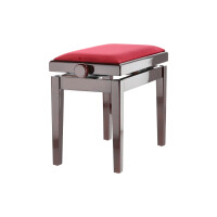 Gewa Piano Bench Deluxe Mahogany high gloss Bordeaux cover